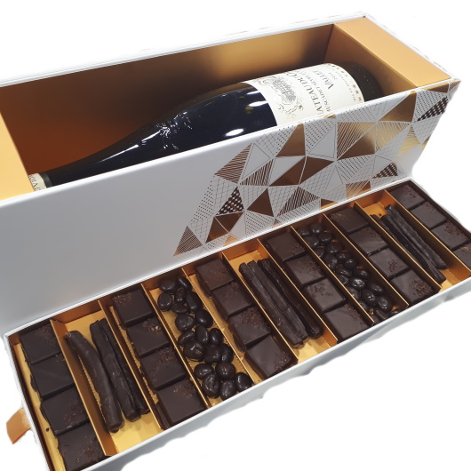 Coffret vin et chocolat - Pâtisserie La Blanche Hermine